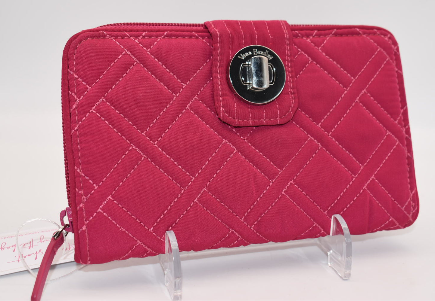 Vera Bradley RFID Turnlock Wallet in Microfiber "Passion Pink"