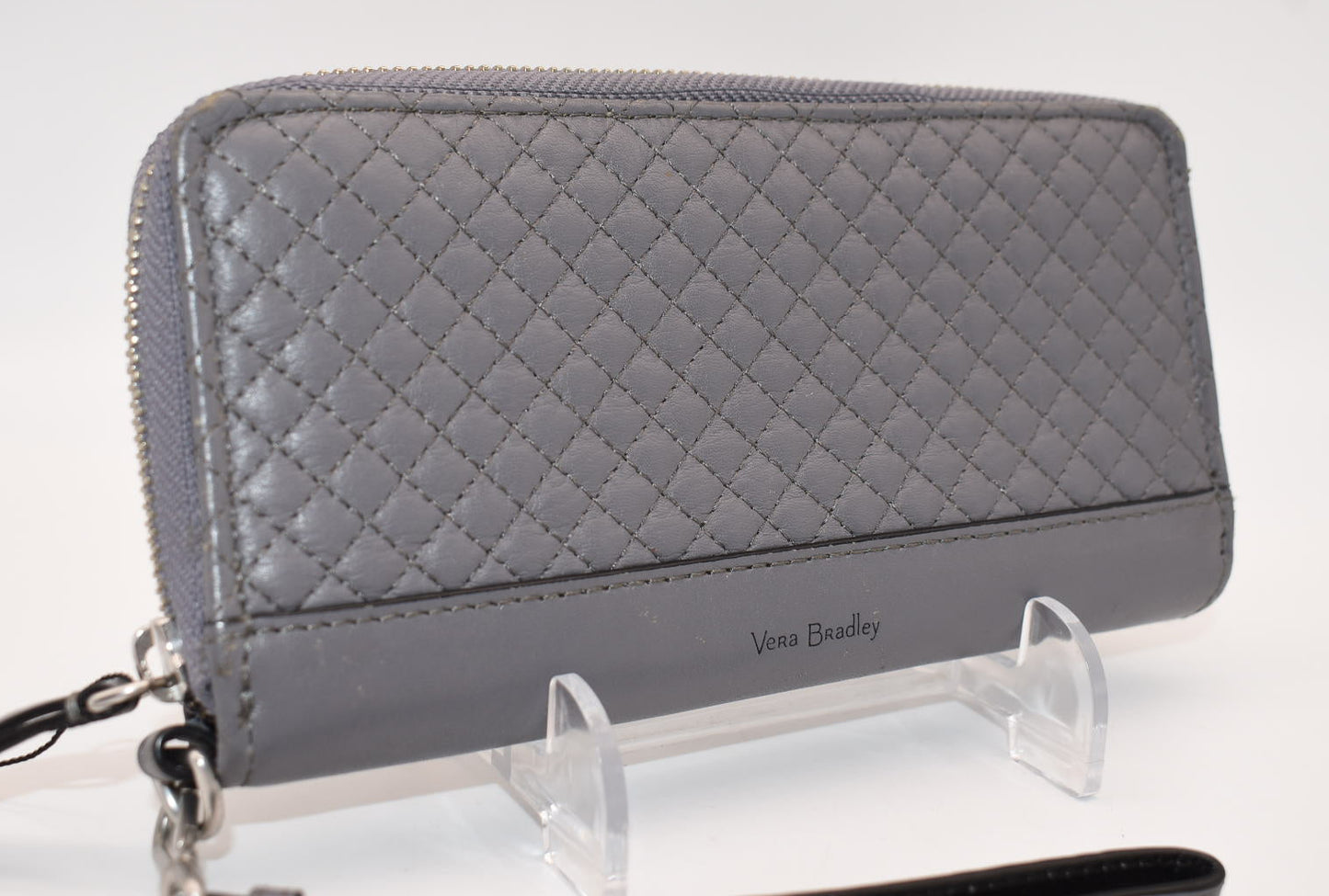 Vera Bradley Leather Carryall RFID Accordion Wristlet in "Storm Cloud"