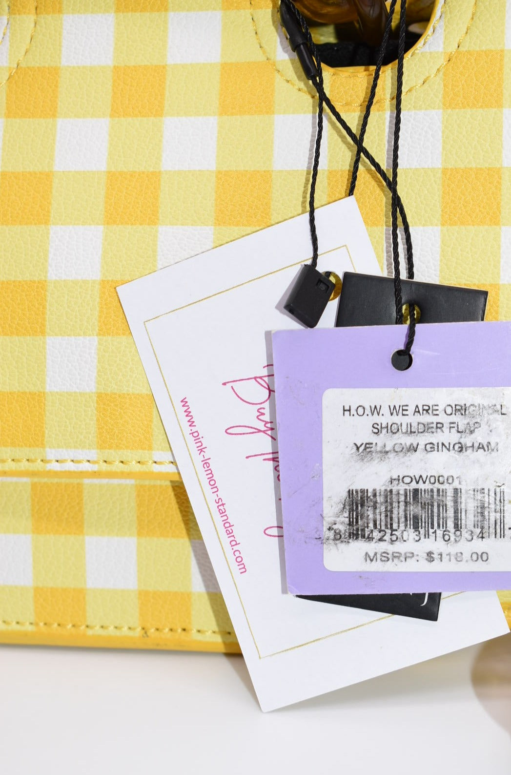 HOUSE OF WANT We Are Original Shoulder Bag in Yellow Gingham