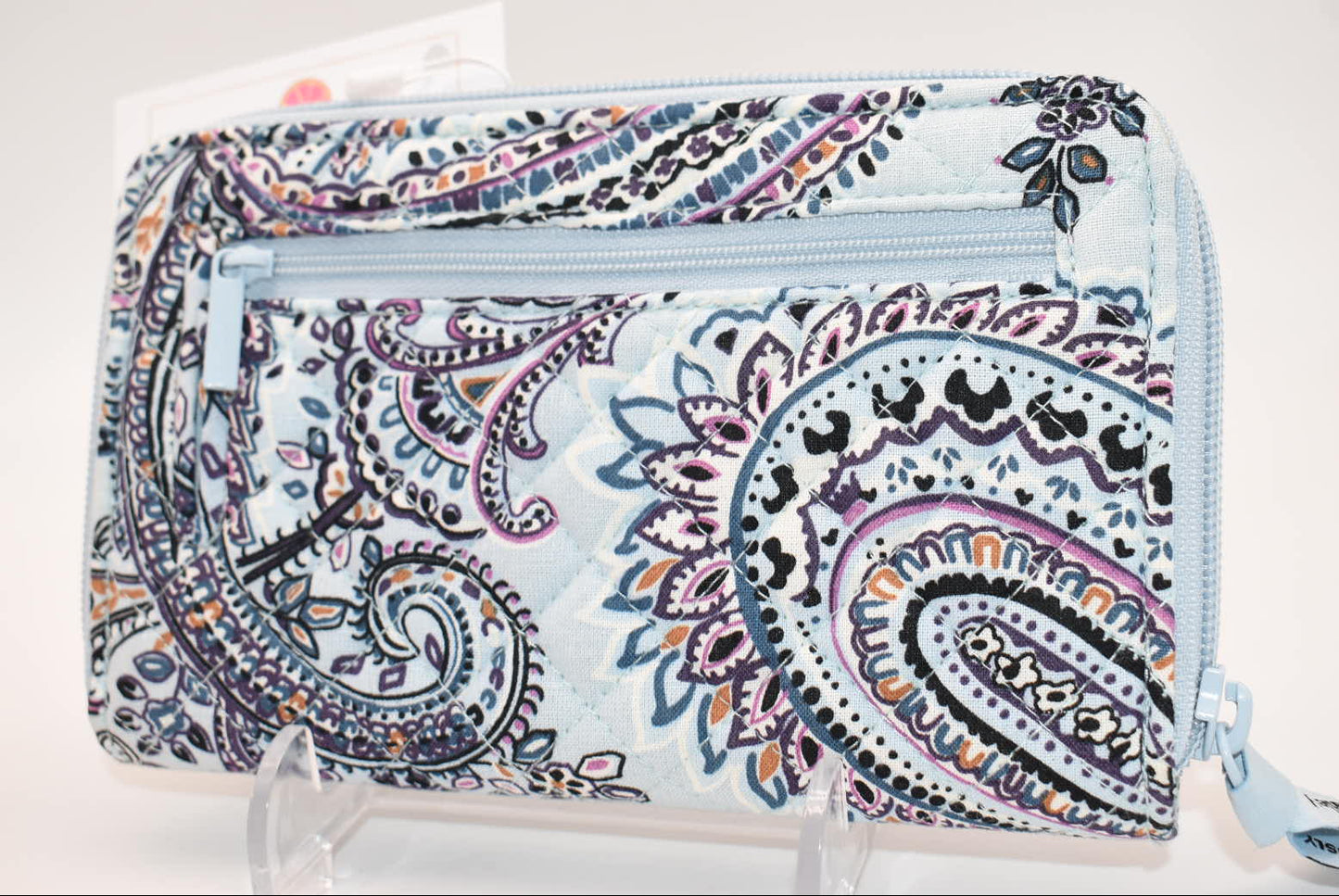 Vera Bradley RFID Turnlock Wallet in "Soft Sky Paisley" Pattern