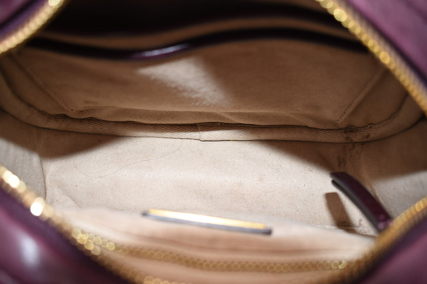 Tory Burch Kira Chevron Small Camera Bag in Fig Burgundy Glazed Leather