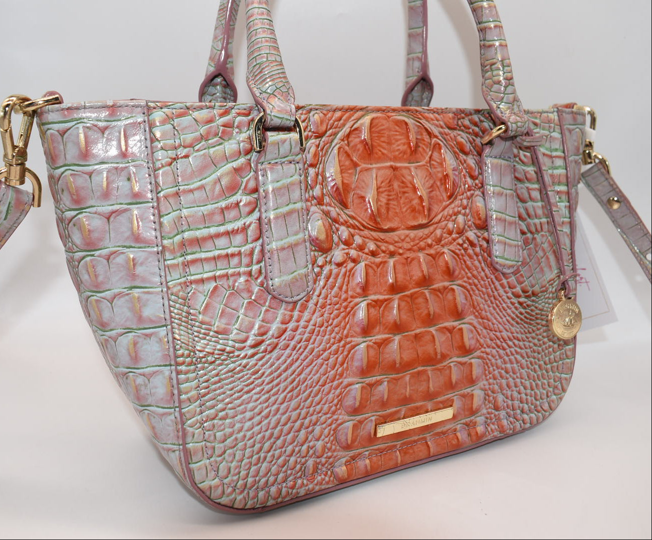 Brahmin Small Ashlee Satchel Bag in Flirty Ombre Melbourne