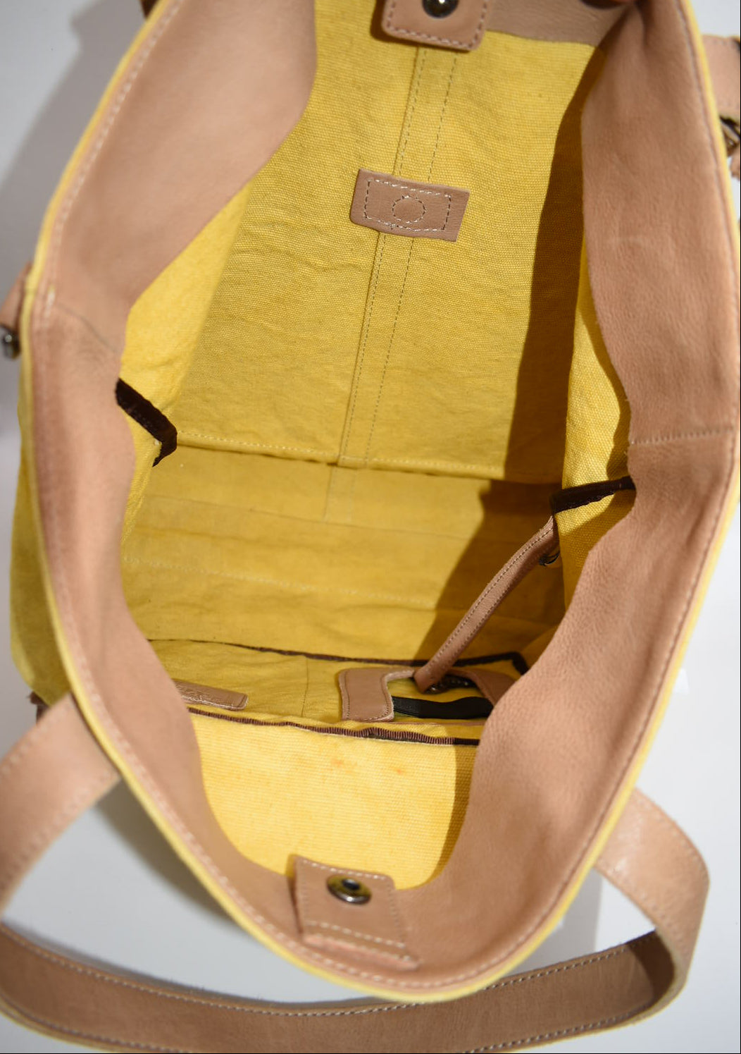 Frye Dani Canvas & Leather Tote Bag in Yellow