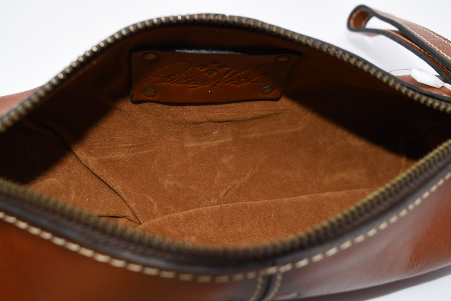 Patricia Nash Isla Oblong Zip Pouch Wristlet in Tan