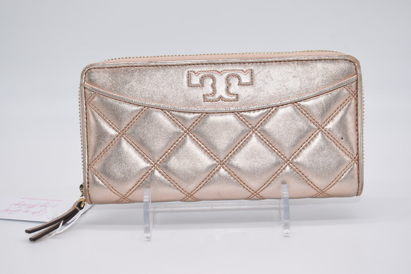 Tory Burch Savannah Zip Continental Wallet in Rose Gold