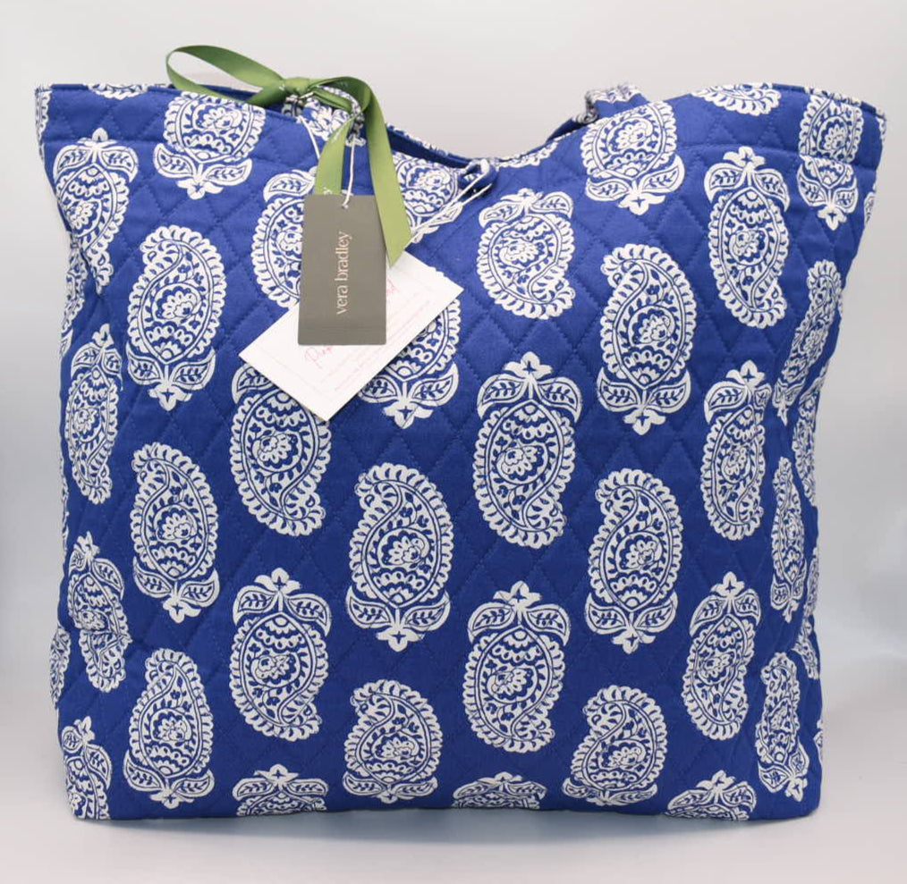 Vera Bradley Original Tote Bag in "Deep Ultramarine" Pattern