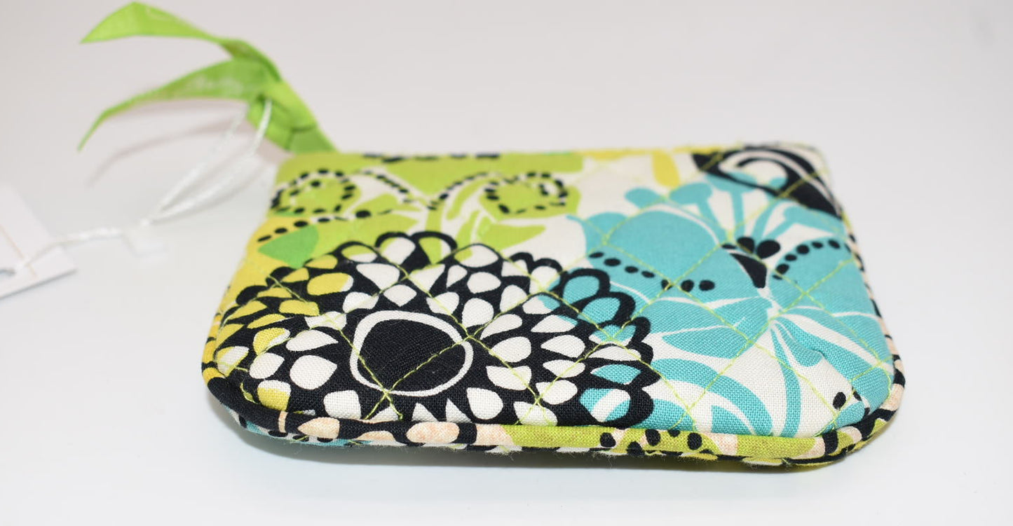 Vera Bradley Zip Coin Pouch in "Limes Up" Pattern
