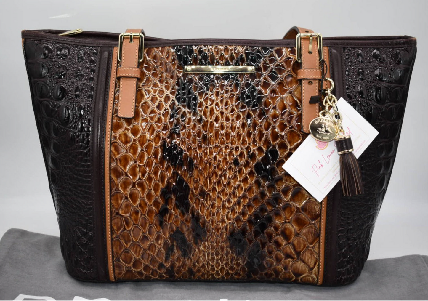 Brahmin Medium Asher Tote Bag in Tobacco Carlisle