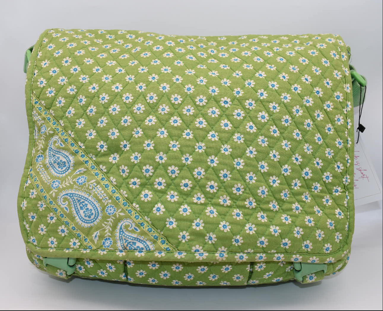 Vera Bradley Commuter Laptop Messenger Bag in "Apple Green" Pattern