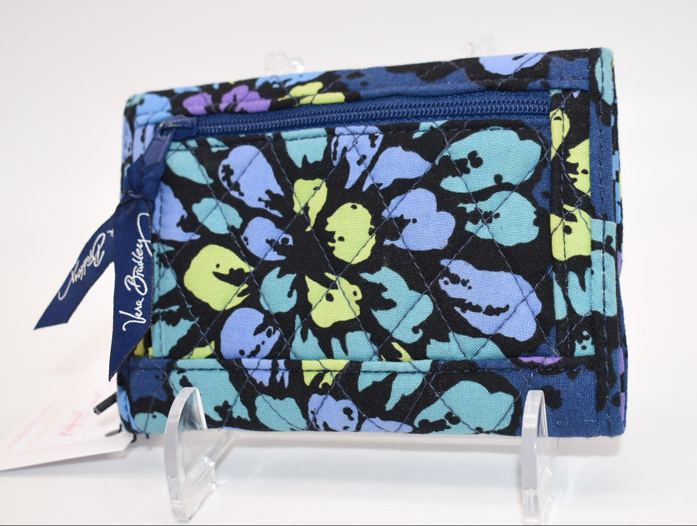 Vera Bradley Compact Trifold Wallet in "Indigo Pop" Pattern