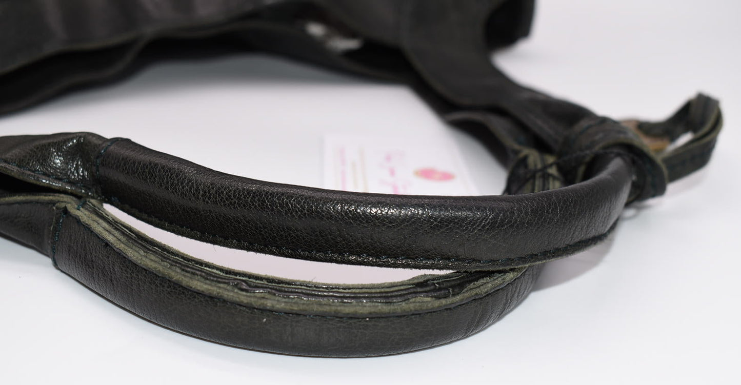 Frye Black Leather Alex Softy Slouch Shoulder Bag
