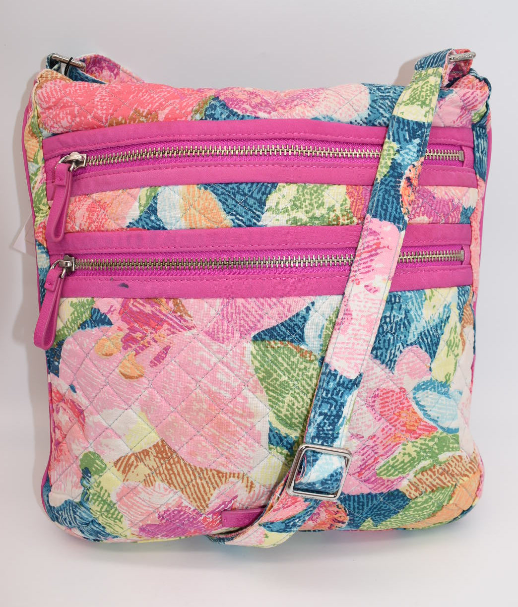 Vera Bradley Triple Zip Hipster Crossbody Bag "Superbloom" Pattern