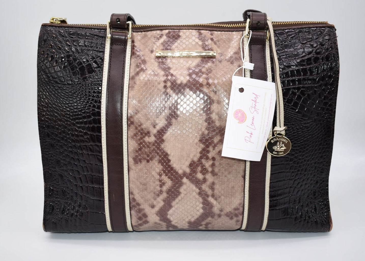 Brahmin Anywhere Tote Bag in Tri-Texture Tortoise Seville