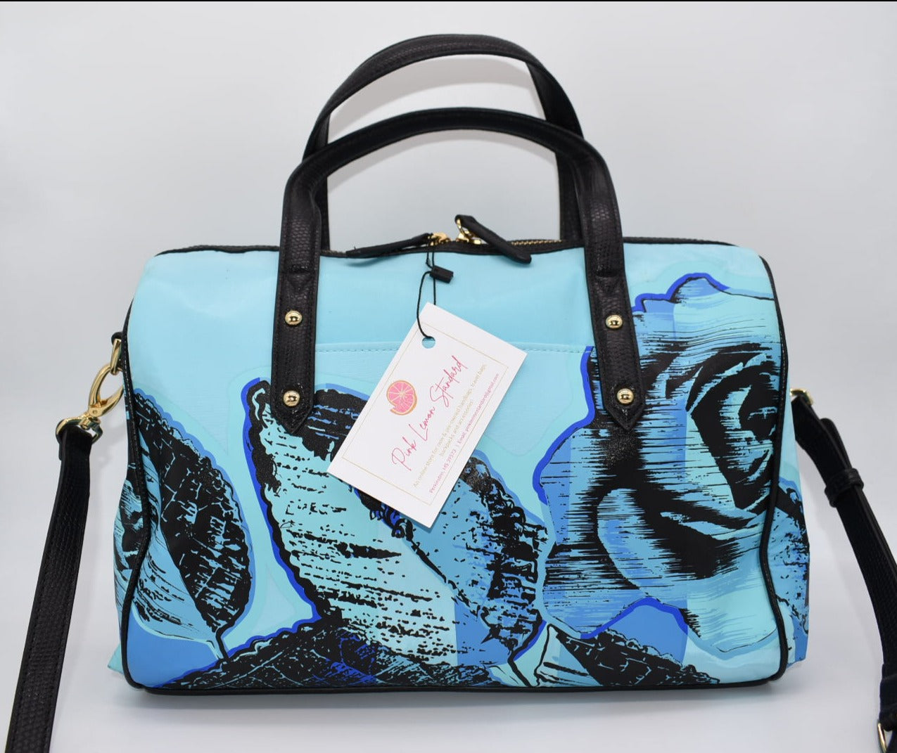 Vera Bradley Marlo Satchel Bag in "Blue Havana Rose" Pattern