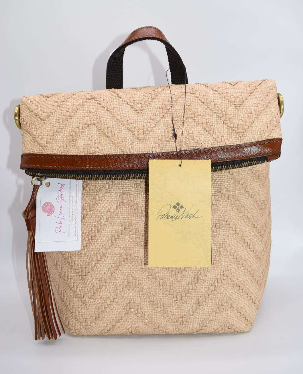 Patricia Nash Luzille Backpack in Natural Zig Zag Woven