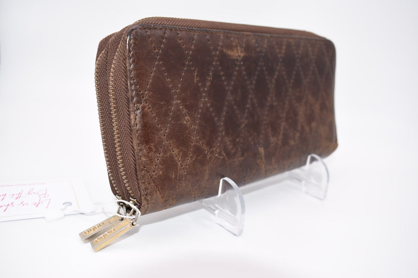 HOBO Double Zip Around Wallet in Chocolate