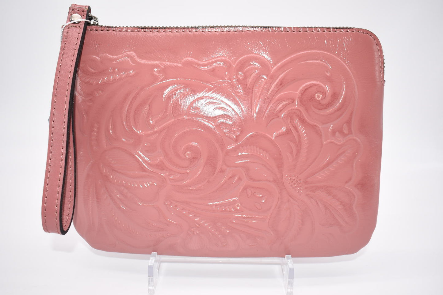 Patricia Nash Cassini Wristlet in Burnished Tooled Old Rose