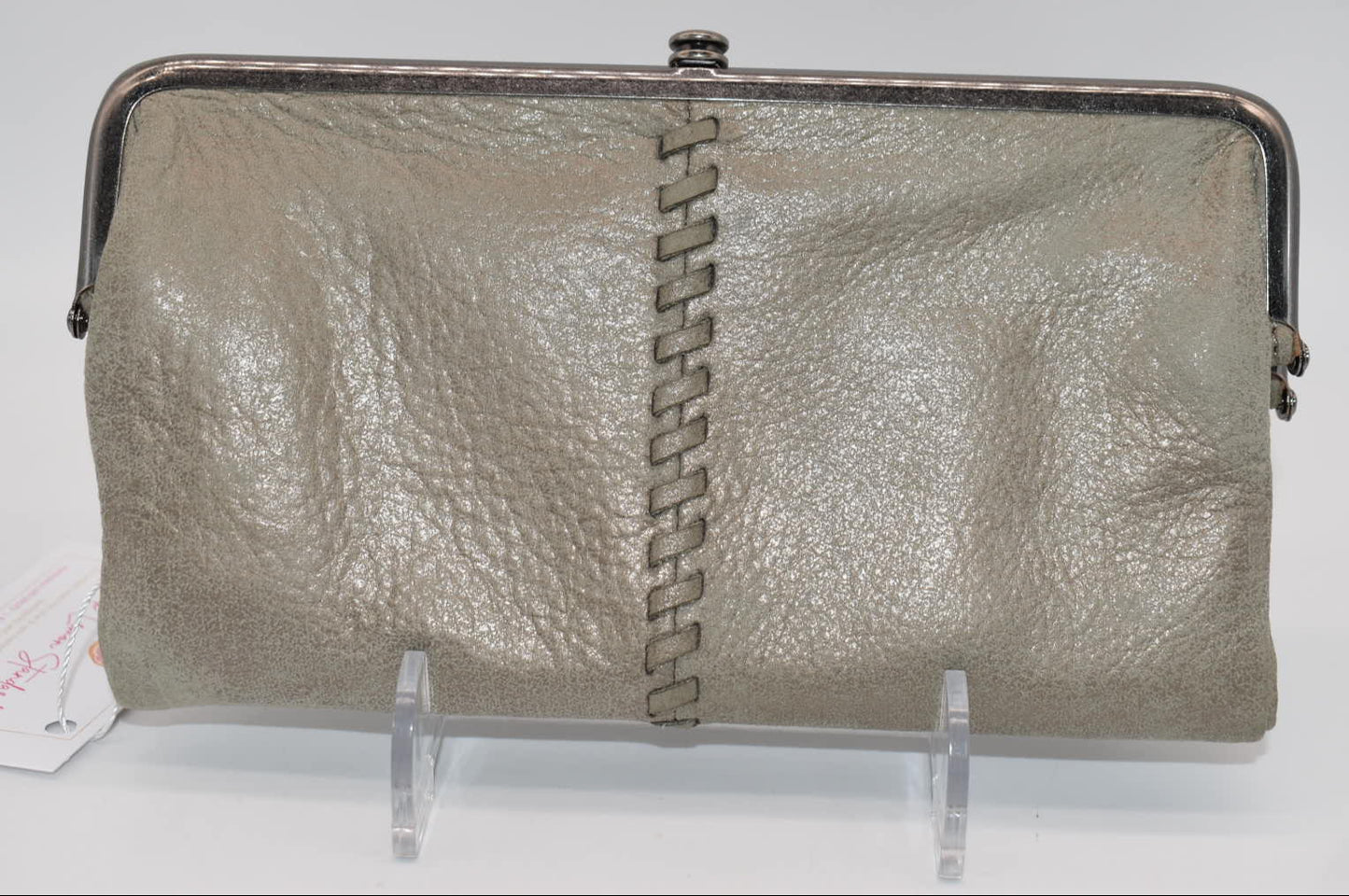 HOBO Intl Lauren Clutch Wallet in Stitching "Granite Grey