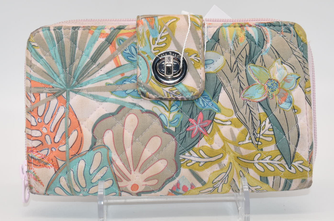 Vera Bradley RFID Turnlock Wallet in "Rain Forest Canopy" Pattern