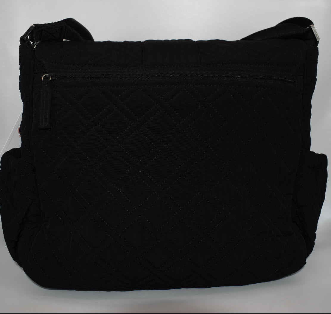 Vera Bradley Microfiber Messenger Baby Bag Bag in Black