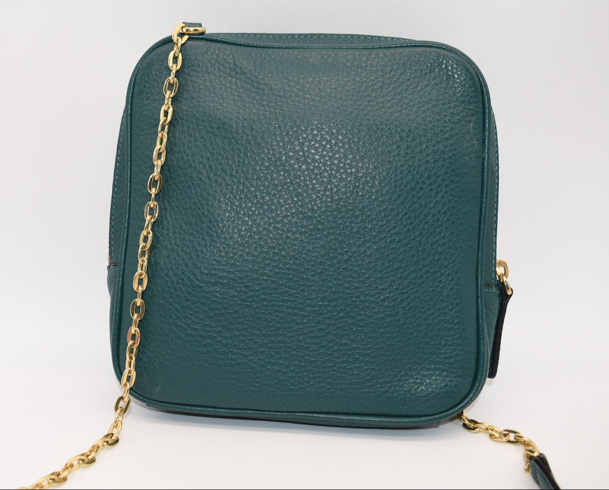 Vera Bradley Elena Leather Crossbody Bag in "Forest Green"