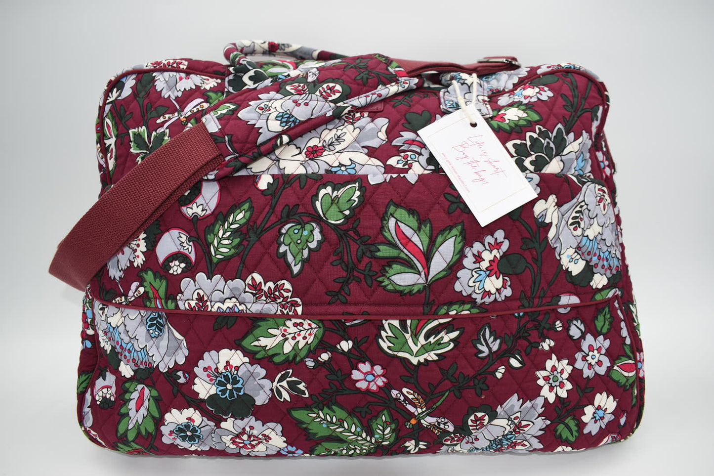 Vera Bradley Grand Traveler Bag in "Bordeaux Blooms" Pattern
