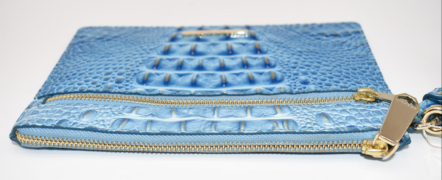 Brahmin Leather Wristlet in Aura Blue Melbourne