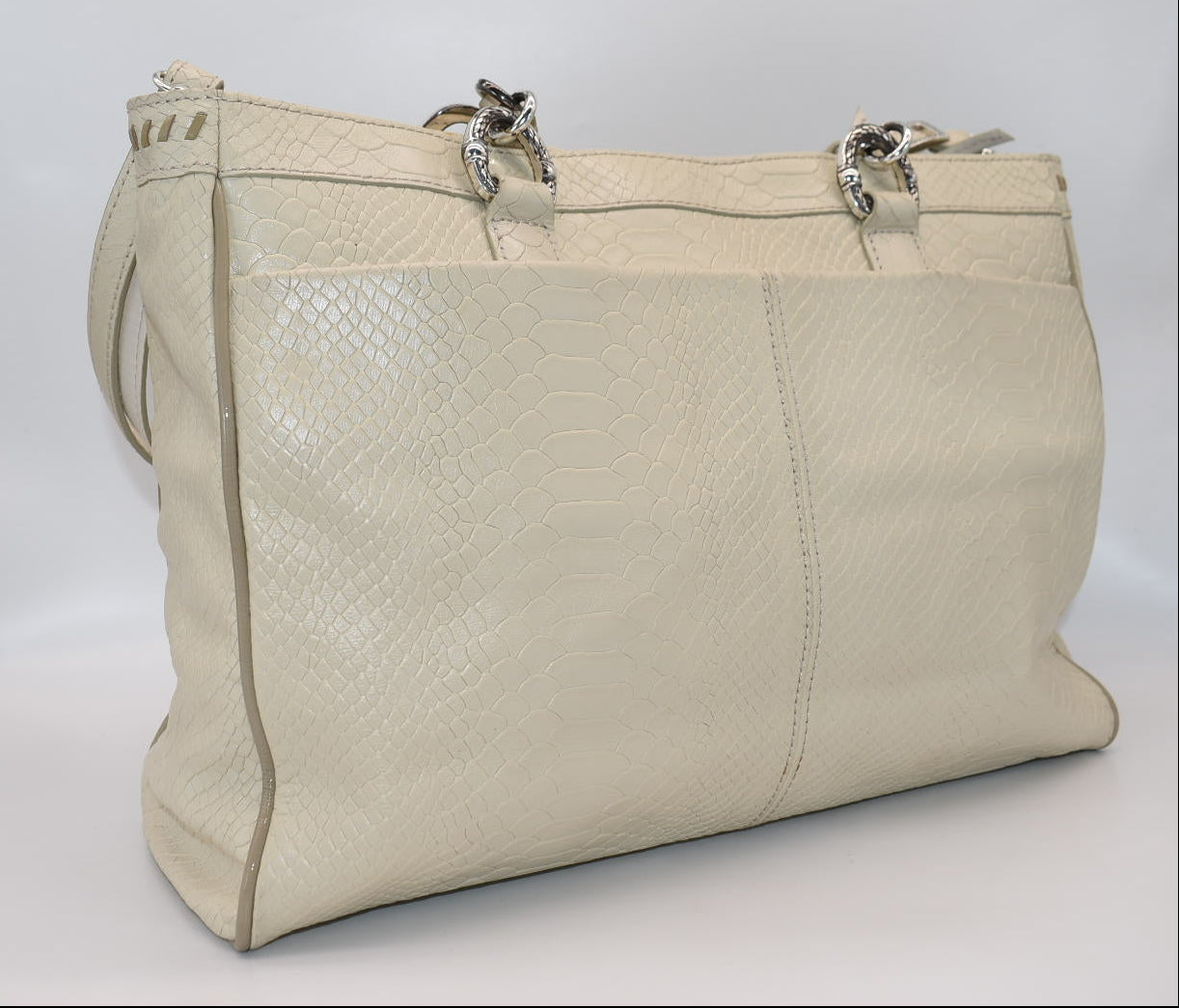 Brighton Cream Lace Python Shoulder Bag