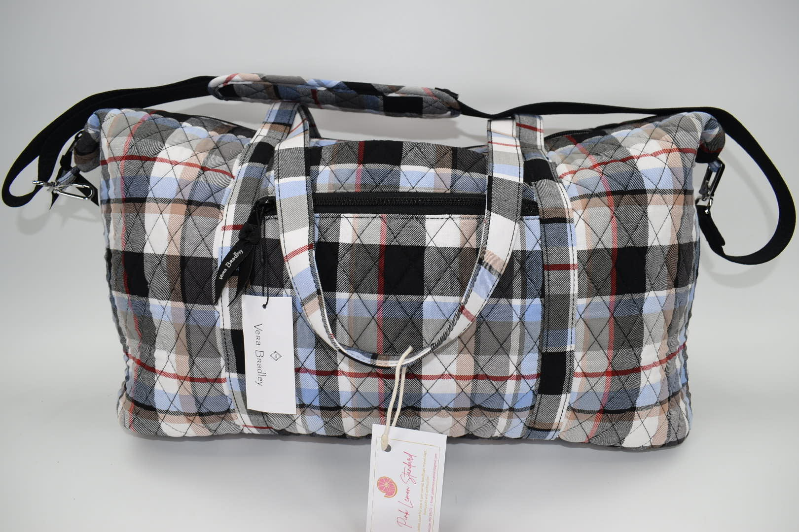 deluxe travel tote bag Vera Bradley Cotton Large Traveler Duffel