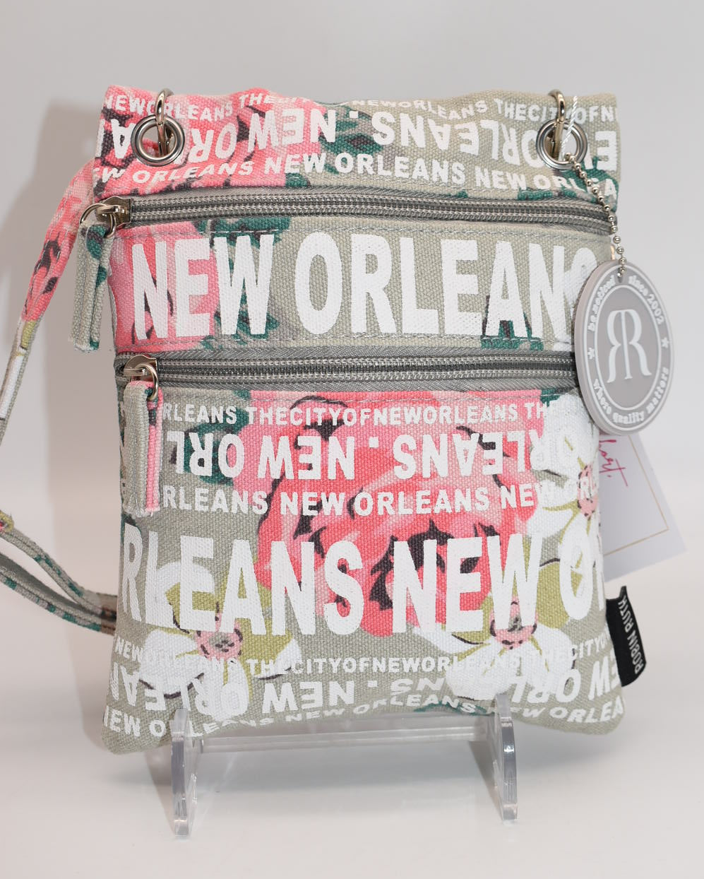 RR (Robin Ruth) Canvas Crossbody Bag in "New Orleans Floral" Pattern