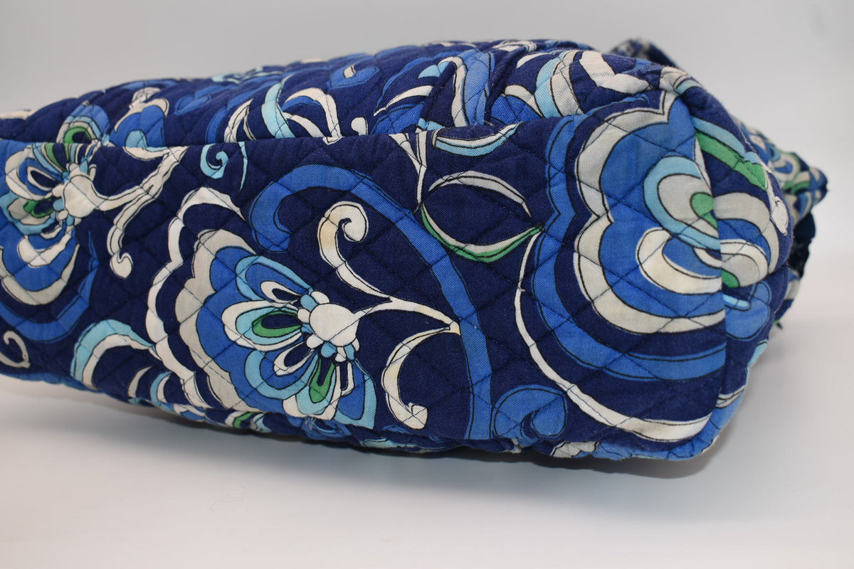 Vera Bradley Large Betsy Shoulder Tote Bag in "Blue Mediterranean" Pattern