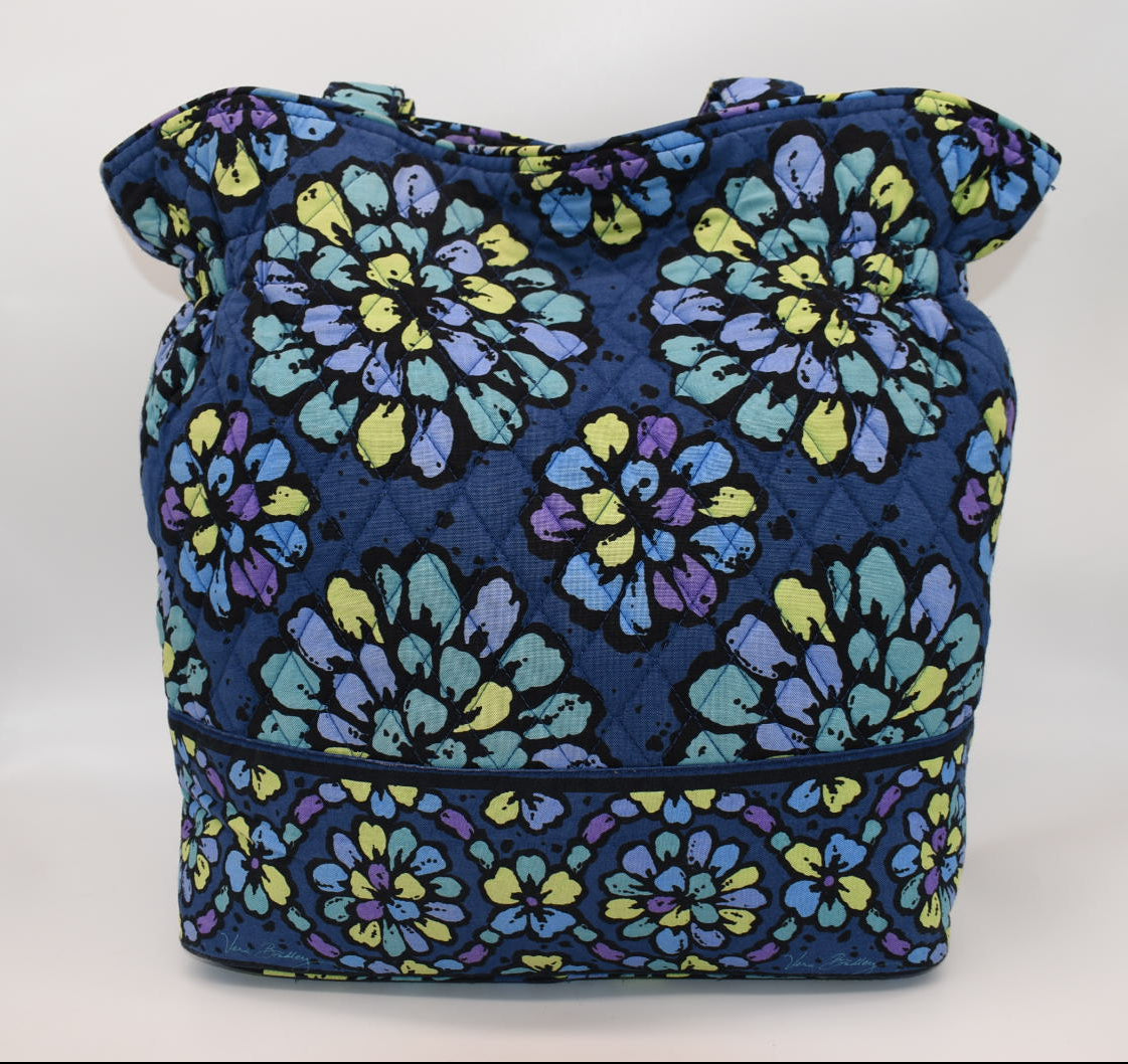 Vera Bradley Laura Large Shoulder Tote Bag in "Indigo Pop" Pattern