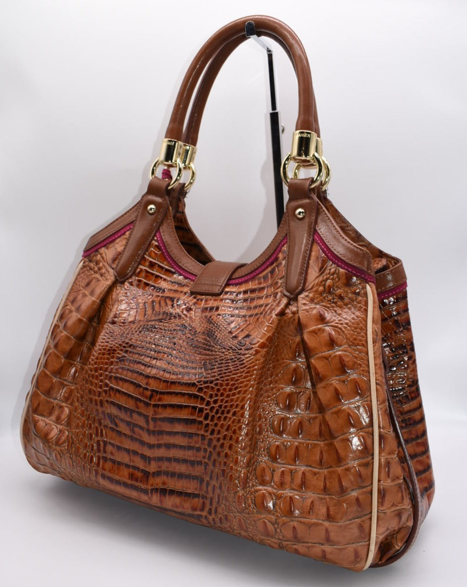 Brahmin Elisa Shoulder Bag in Toasted Almond Hayes
