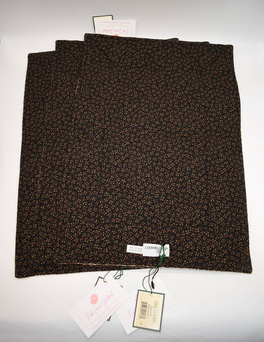 Vera Bradley Placemats (Set of 3) in "Black Walnut" Pattern