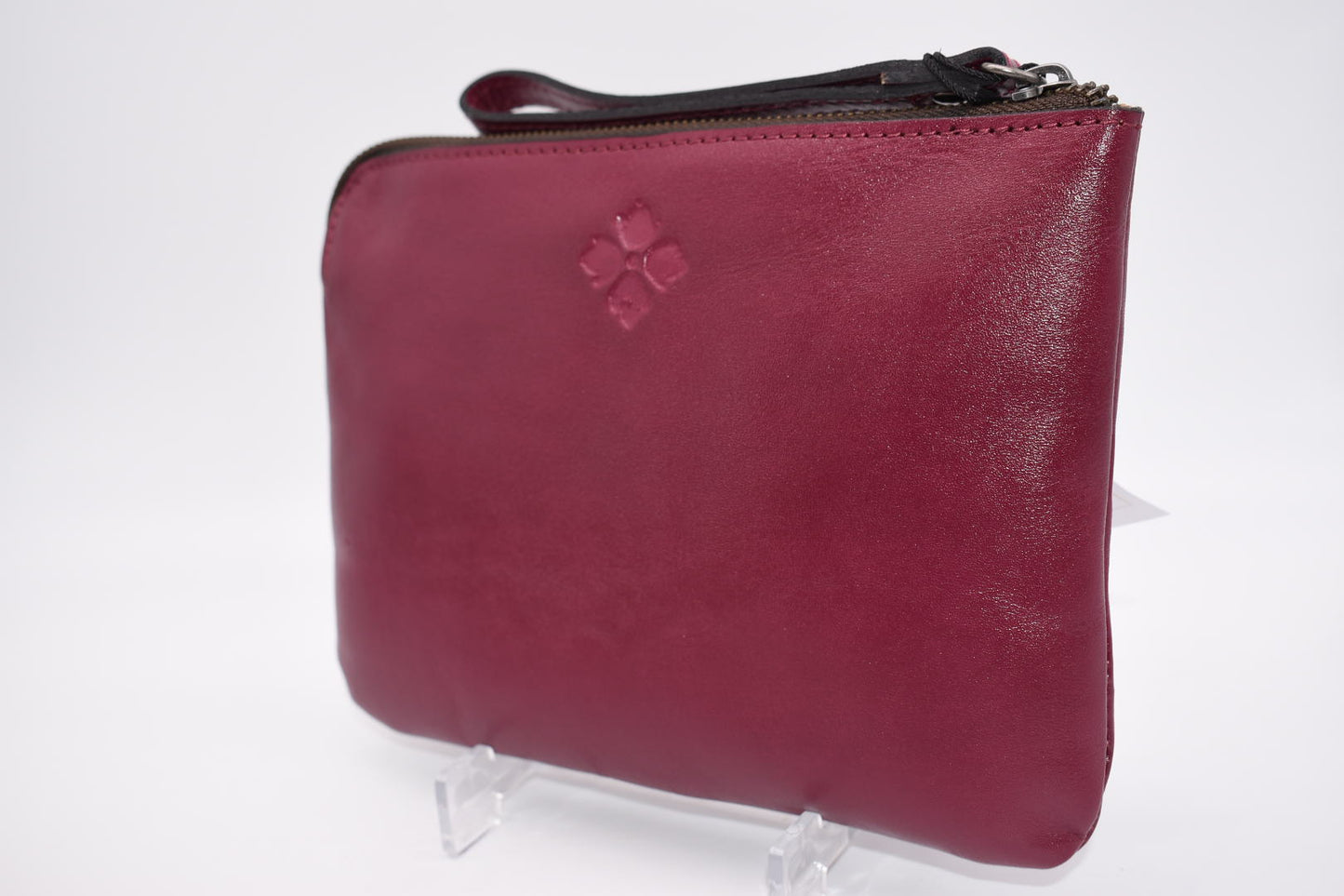 Patricia Nash Cassini Wristlet in Burnished Tooled Magenta