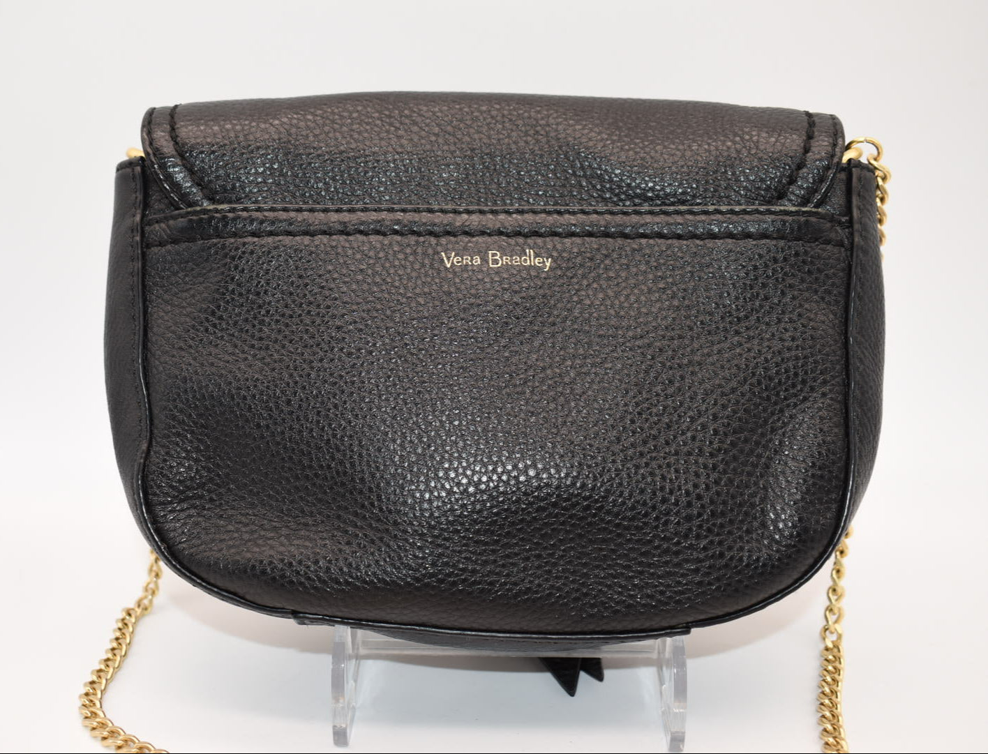 Vera Bradley Carson Mini Saddle Bag in Black Leather