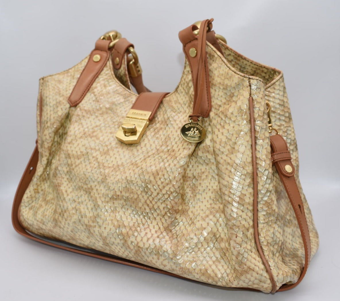 Brahmin Elisa Hobo Bag in Beige Parker