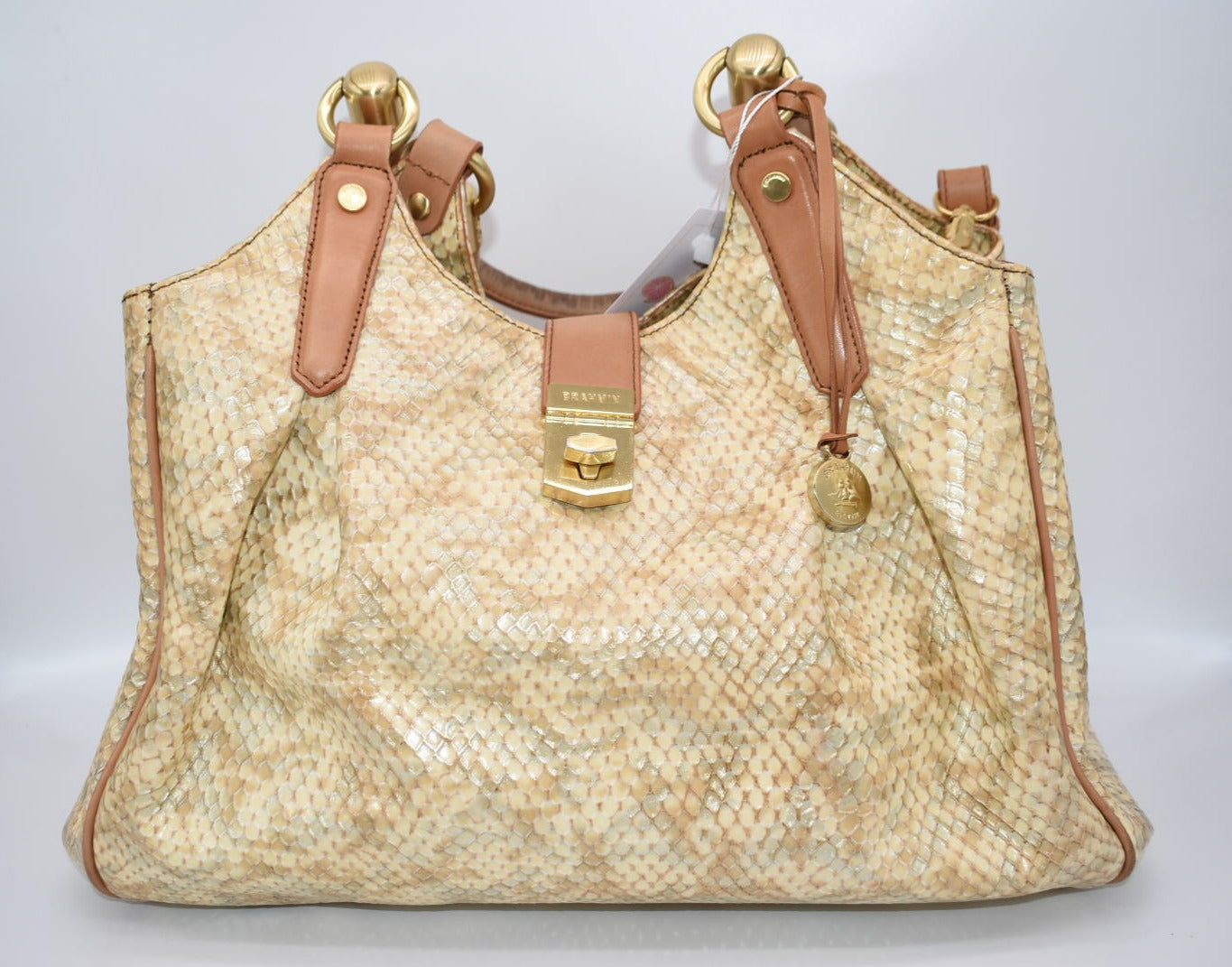 Brahmin Elisa Hobo Shoulder Bag in Beige Parker