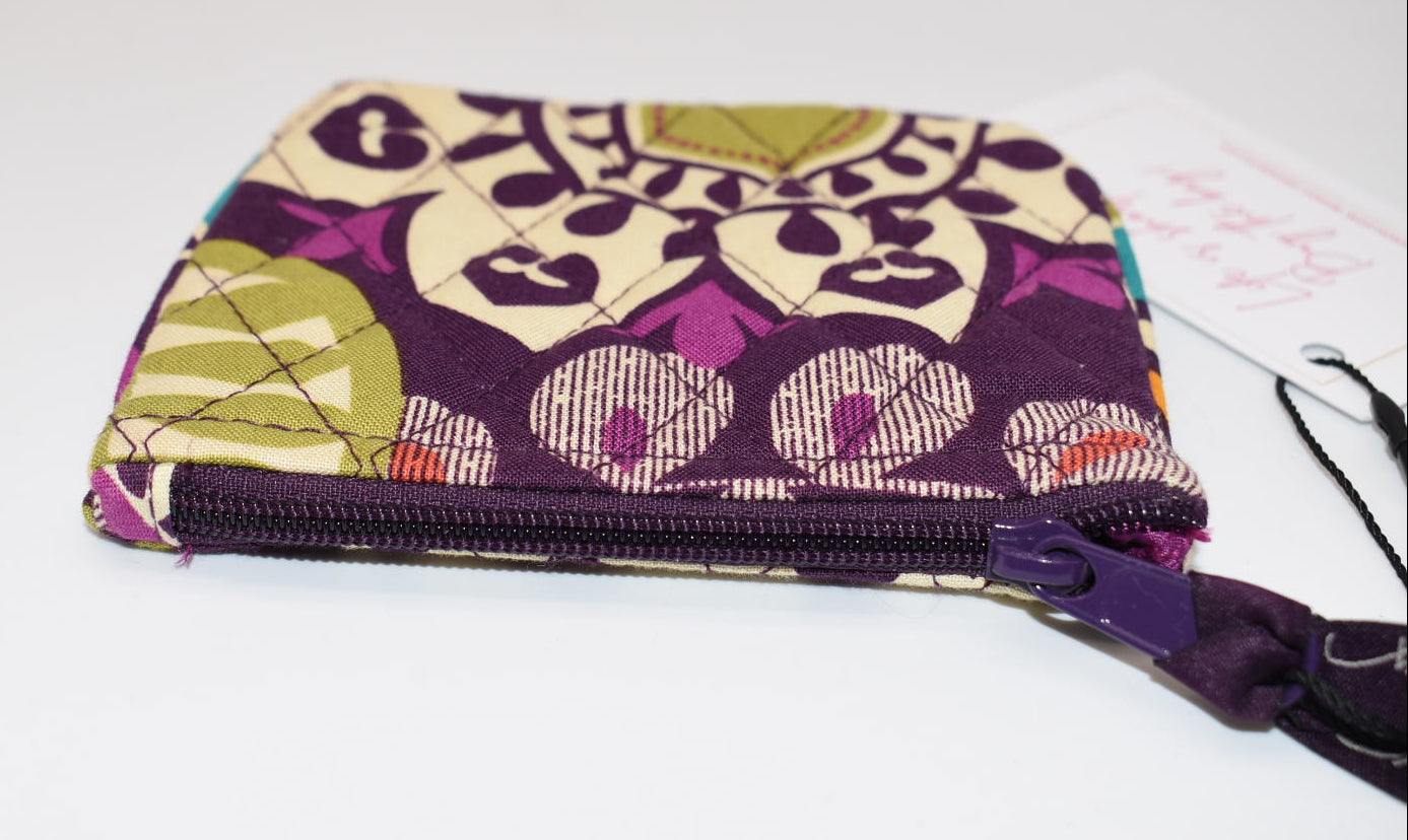 Vera Bradley Zip Coin Pouch in "Plum Crazy" Pattern