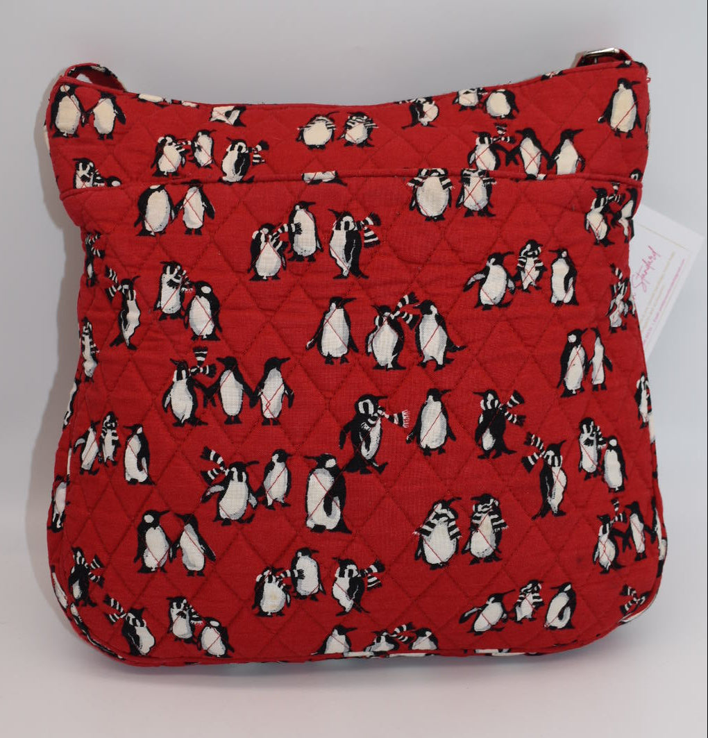 Vera Bradley Triple Zip Hipster Crossbody Bag in "Playful Penguins" Pattern