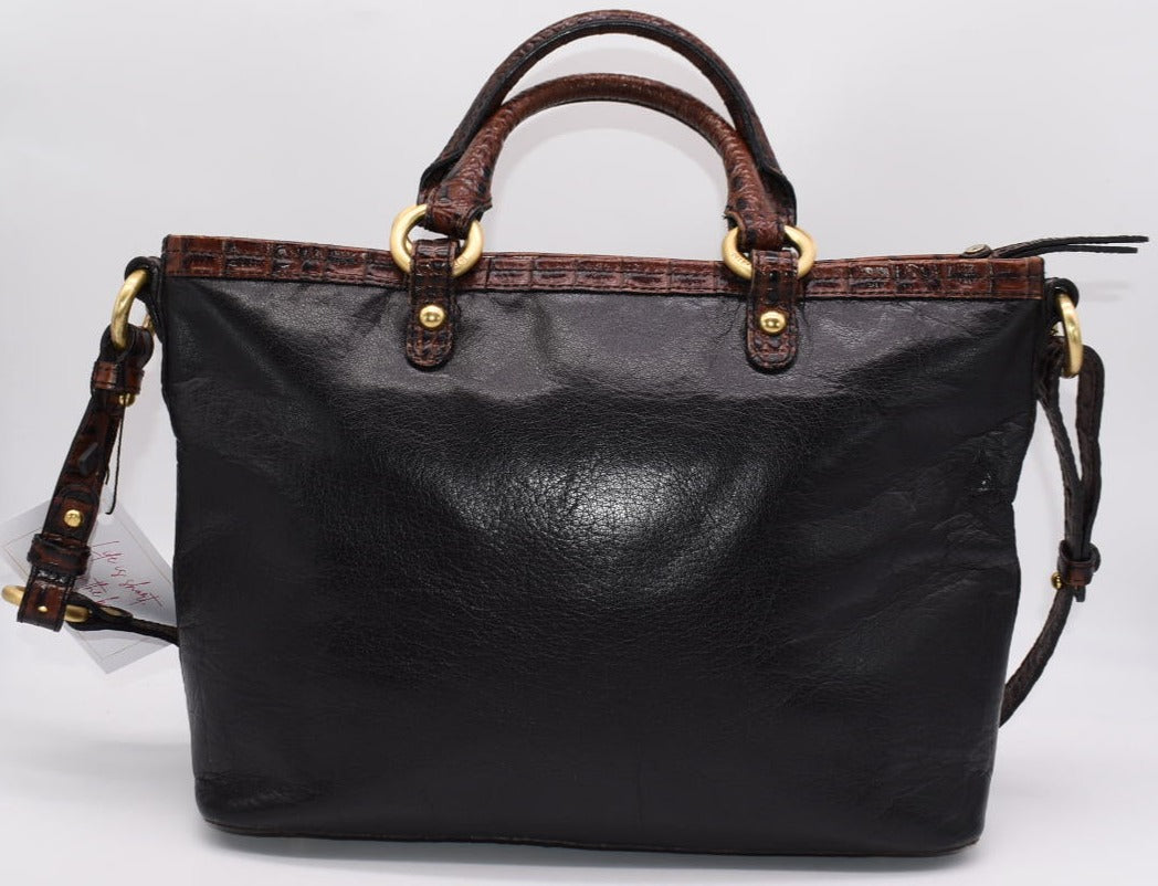 Brahmin Mini Arno Satchel Bag in Tuscan Tri-Texture