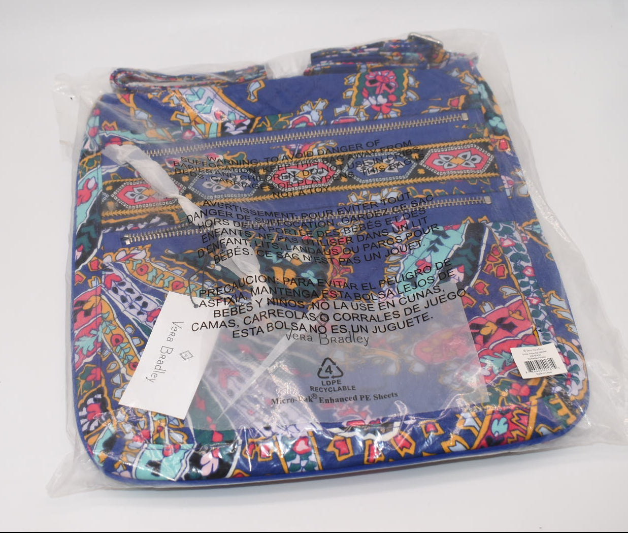 Vera Bradley Iconic Triple Zip Hipster Crossbody Bag in "Romantic Paisley" Pattern