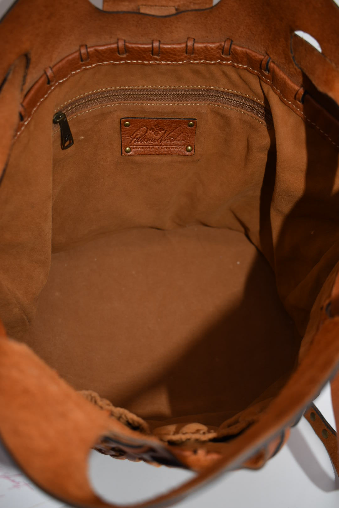 Vintage Patricia Nash Large Leather Weaved Shoulder Bag