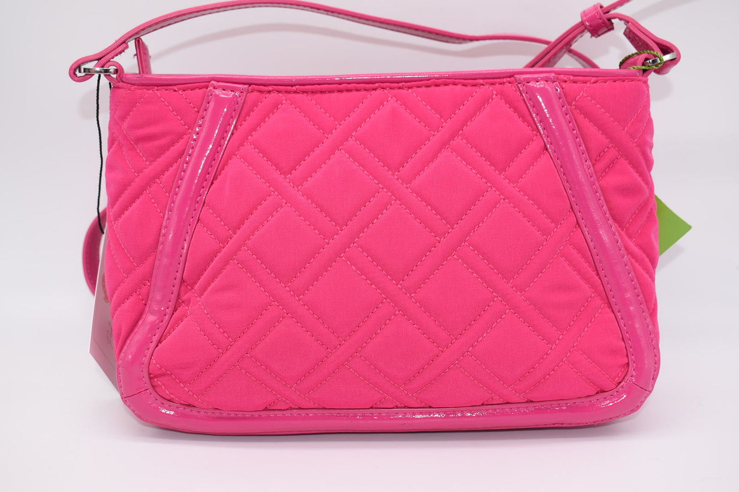 Vera Bradley Microfiber Trimmed Trapeze Crossbody Bag in "Fuchsia"