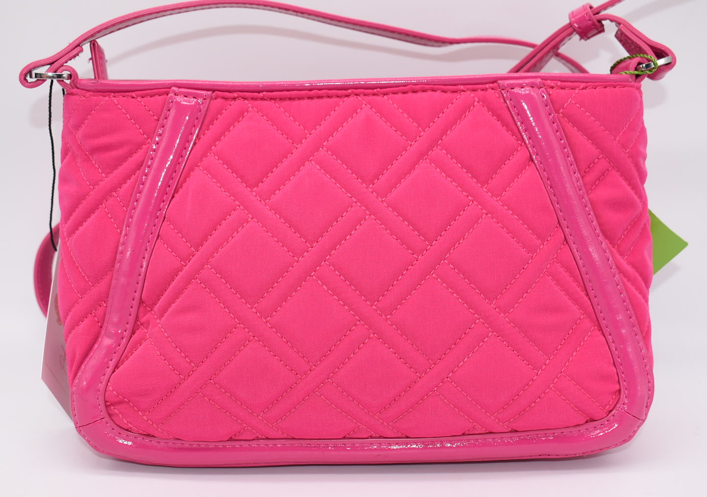Vera Bradley Microfiber Trimmed Trapeze Crossbody Bag in "Fuchsia"