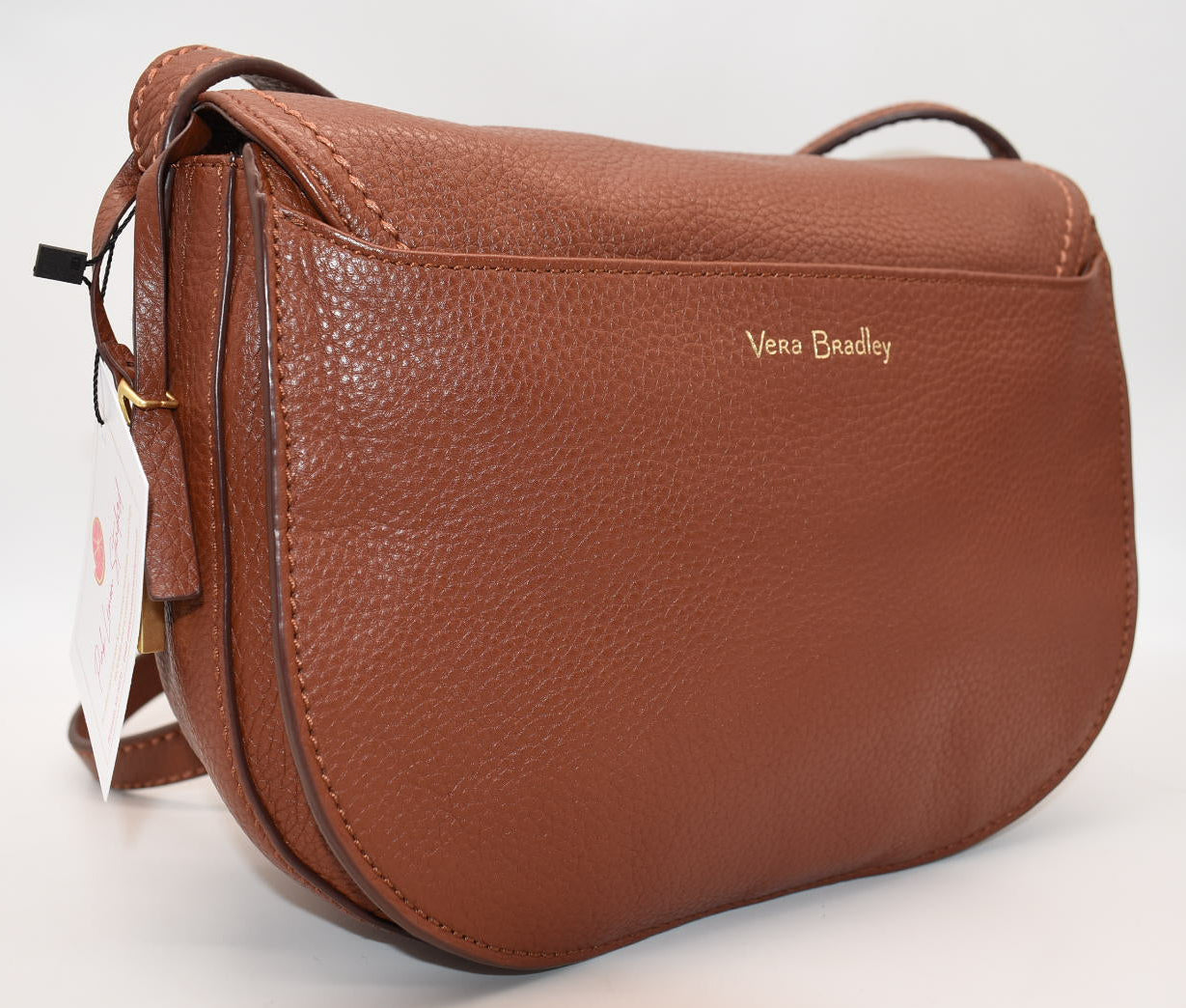 Vera Bradley Carson Leather Saddle Crossbody Bag in "Acorn"
