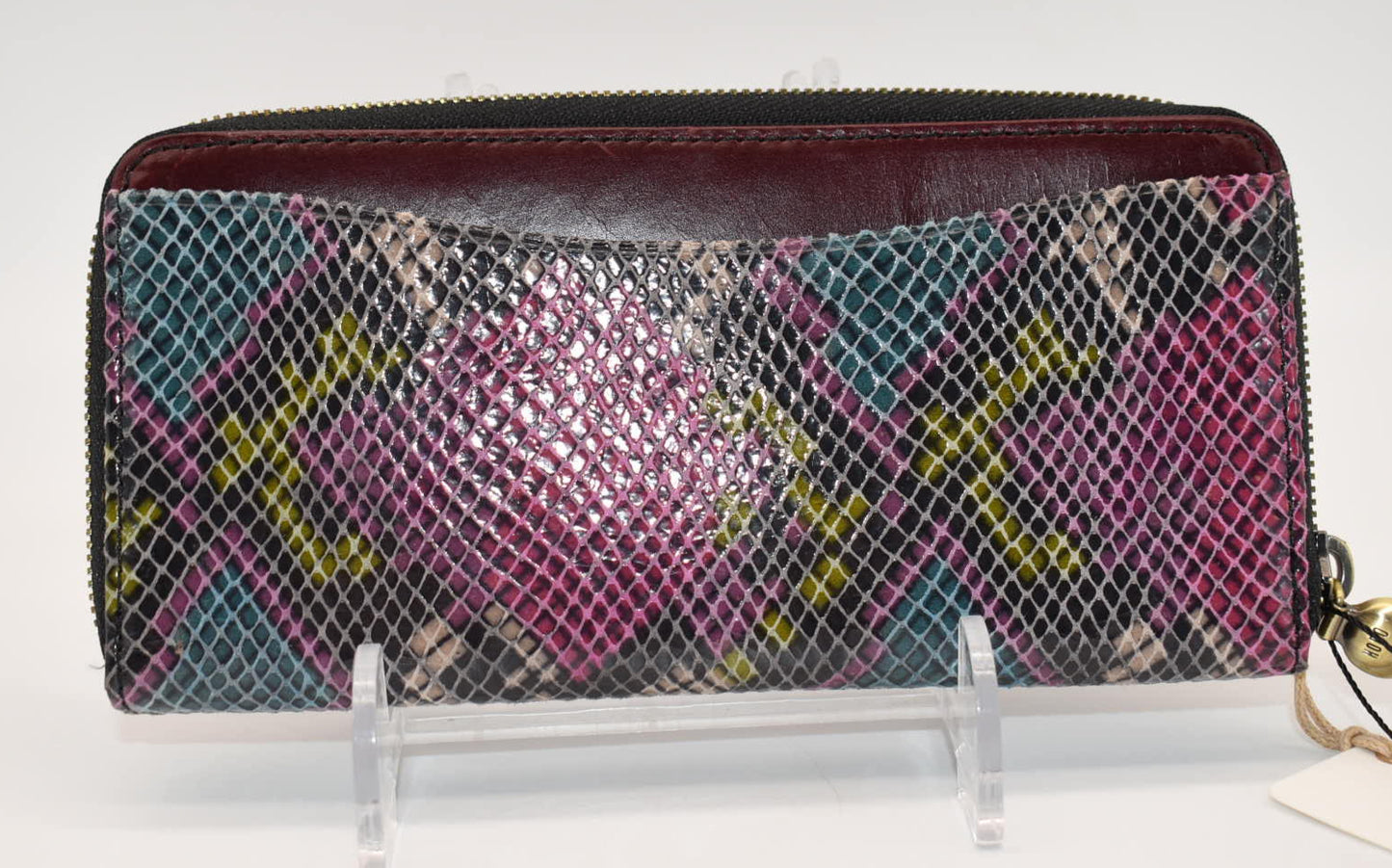 HOBO Intl Max Large Zip Around Wallet in Mosaic Snake