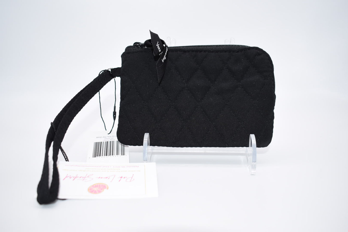 Vera Bradley Microfiber RFID Zip-Top ID Case in "Classic Black"