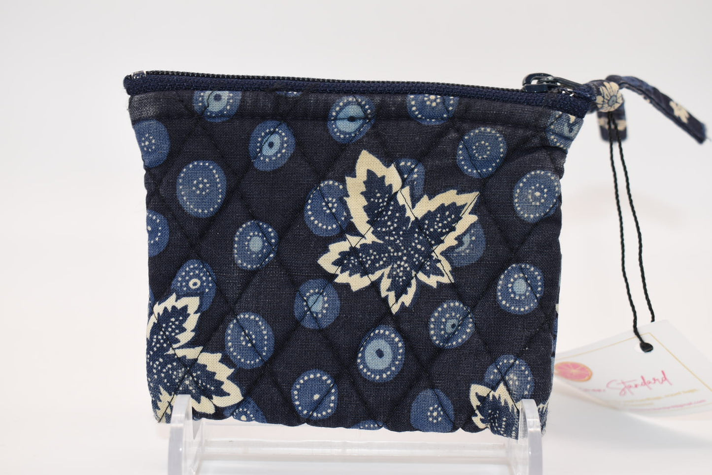 Vera Bradley Zip Coin Pouch in "Blue Coin " Pattern