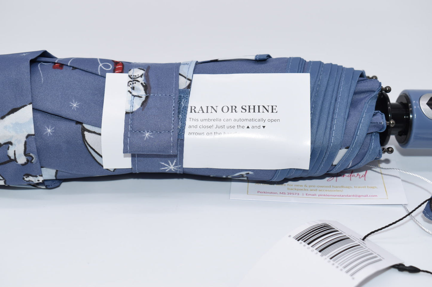 Vera Bradley Weather Umbrella in "Beary Merry Cool Blue" Pattern